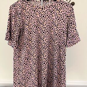 Pink Leopard Print Blouse